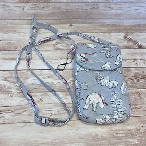 NWOT Vera Bradley Beary Merry Polar Bear Mini Crossbody phone carrier